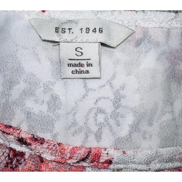 Vintage Floral Lace Blouse With 3/4Ruffle Sleeves Size Small - Picture 3 of 3